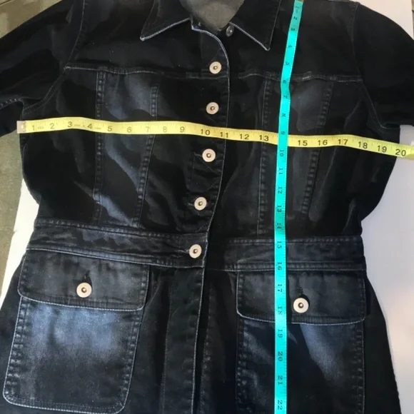 Liz Claiboure /LisJean Distressed Dark DenimJacket Sz Small - Picture 5 of 9